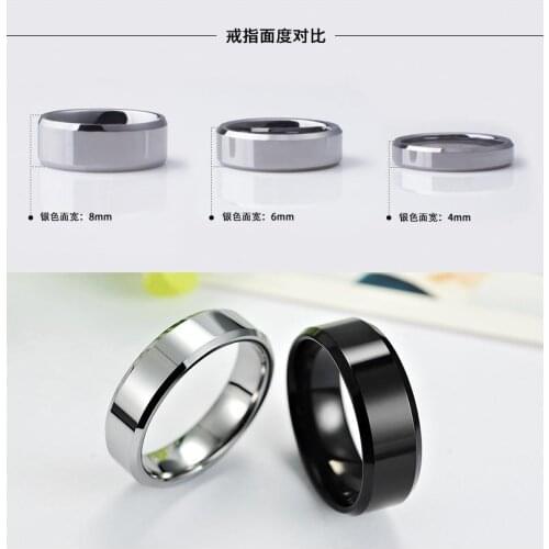 MOREDEAR 4mm 6mm 8mm Bright and Dull Polish Silver Color Titanium Ring For Men and Women Couple Ring