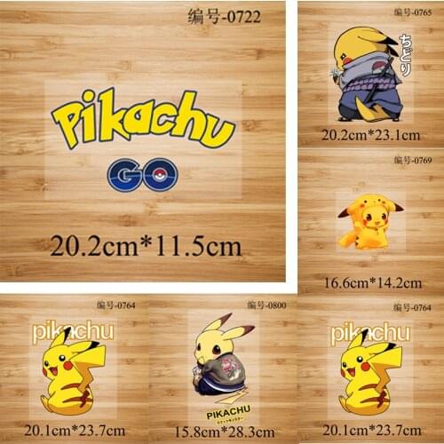 Pokemon Iron on Transfers Clothing Patches Pikachu Sewing T-shirt Pants Bag DIY Decration Cute Cartoon Sticker Kids Child Gift