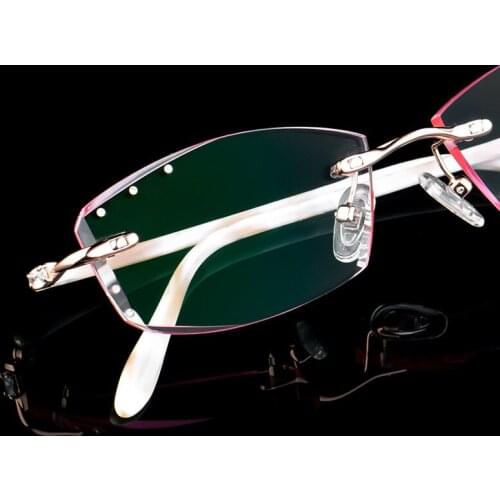 0~+/-4.50 Finished Myopia Glasses Women Sexy Cat Eye Eyeglasses Metal Nearsighted Prescription Diopter Gradient Optical Lens