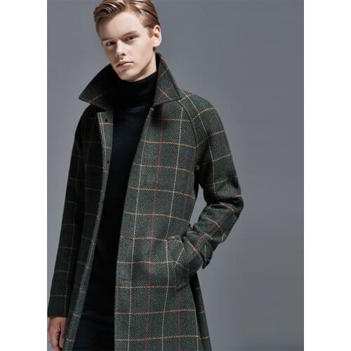 Autumn and Winter New Style Men Woolen Trench Coat Mid-length Woolen Overcoat Mens Handsome Coats and Jackets Plus size 5XL 6XL