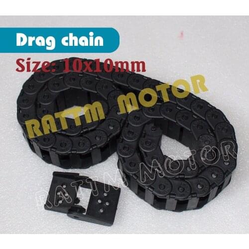 2M un-open 10 x 10mm R28 Plastic Cable drag chain wire carrier with end connectors towline for CNC Router Machine Tools 1000mm