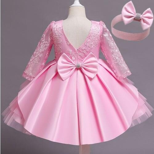 Girls Rainbow Dresses Kids Birthday Party Tutu Christening Gown Sequined Bow Lace Mesh Princess Dress Children Summer Clothes