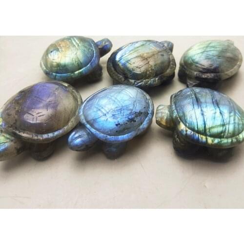 Natural Labradorite Crystal Turtle Moonstone Quartz Tortoise Healing Nice Flash Stones And Minerals Specimen For Reiki Energy