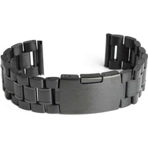 Men Women Black Stainless Steel Watch Band Strap Watch Strap Accessories 2019 New 18mm Straight Head