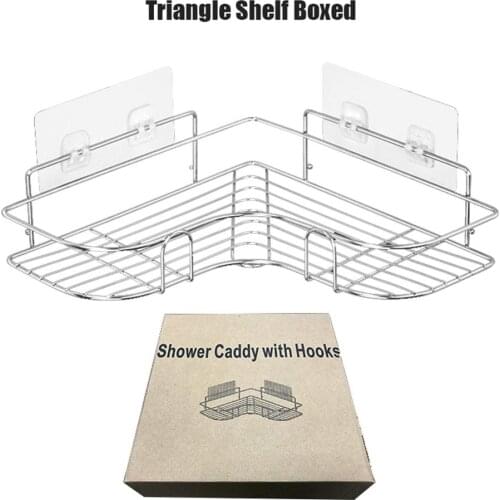 Stainless Steel Storage Rack Punch-free Singer Layer Triangle Wall Mounted Shelf Holder Organizer For Bathroom Kitchen Bedroom