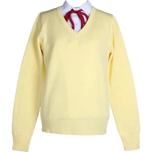 New Japanese Students Uniform Long Sleeve Man And Women Sweater Campus Pullover Knitted Jk Girls Boy High School Clothes Cotton