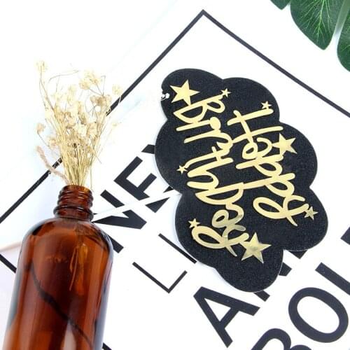 Happy Birthday Cake Topper Paper Letter Cupcake Topper Insert Cloud Style For Birthday Party Cake Decorations Baking Supplies