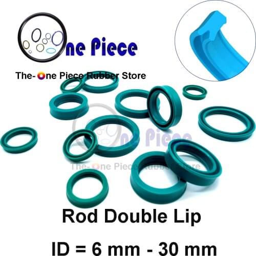 20pcs a bag BS ID=6-30 mm Double lips U seal Hydraulic cylinder UR Rod U-ring type Polyurethane (PU) Rubber ROD SEAL with a lip