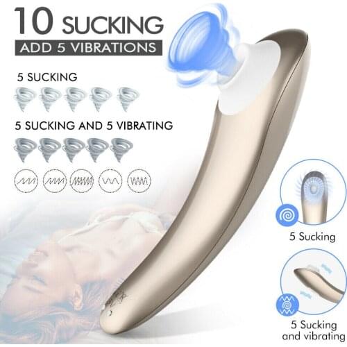Sucking G Spot Clit Vibrators Clitoral Massager Waterproof Quiet Rechargeable 9 Suction Patterns Adult Sex Toys For Woman
