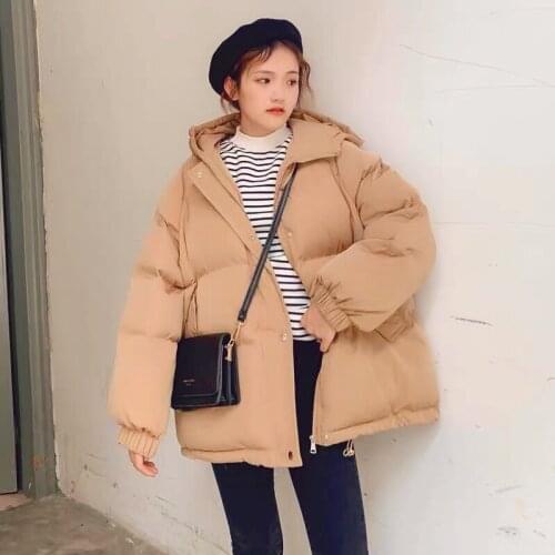 Winter Thick Hooded Cotton Padded Coats Female Korean Loose New Short Jacket Women Puffer Parkas Ladies Oversize Outwear JD1638