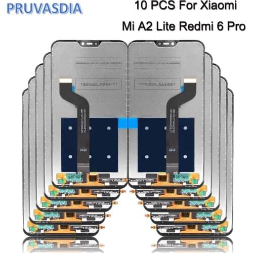 10 lot PCS 100% Tested 5.84'' Display Replacement for Xiaomi Mi A2 LITE LCD Touch Screen Digitizer Assembly for Redmi 6 Pro Disp
