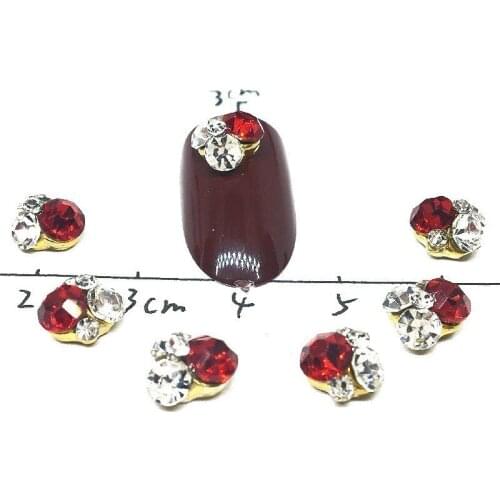 10Pcs Nail Art Jewelry Nail Rhinestones Colors Mixed Glass Diamond Flowers White Strass Crystal Design Uv Gel Salon DIY Manicure