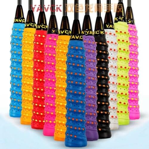 10pcs/pack Practical Double-Color Badminton Anti-slip Over Grip Tennis Overgrips Tape Badminton Racket Grips Sweatband -40