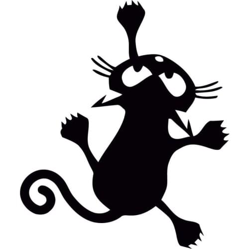 12*14.2CM Cat Silhouette Vinyl Decal Stickers Bumper Car Styling Decoration Accessories Black/Sliver C6-0314