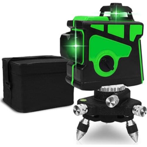 Green light 12-line laser level 3D infrared wall sticking instrument high precision ground sticking instrument on the wall frame