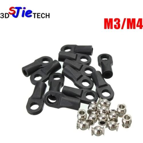 12pcs M3 M4 rod end ball joint kit for DIY kossel 3D printer Rostock Kossel TRAXXAS Rod Ends w/Hollow Balls Large Revo