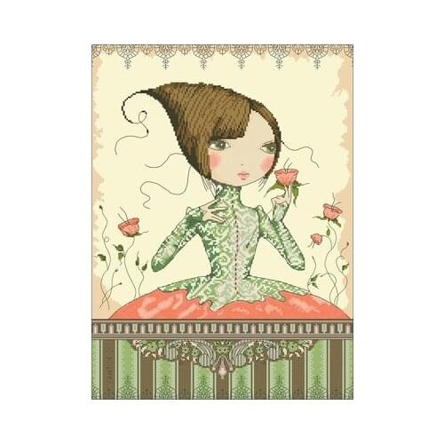 14-BT girl X-M1 (14) Counted Cross Stitch 11CT 14CT 18CT Cross Stitch Kits Embroidery Needlework Sets