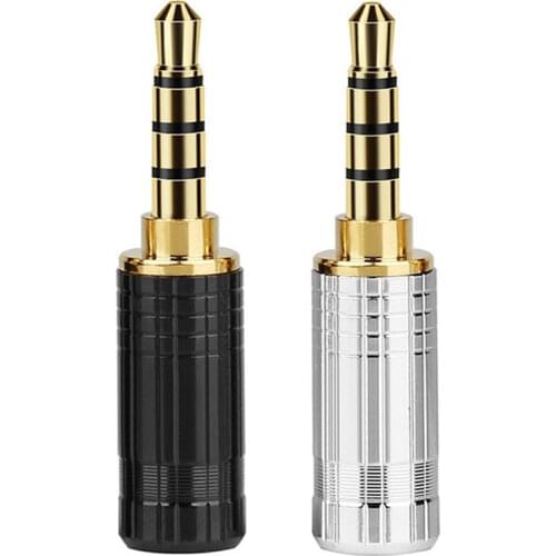 2/10/50pcs Headphone Plug 3.5 mm Jack 3.5mm Audio 4 Poles Gold Plated Copper Earphone Adapter For HiFi Headset Wire Connector