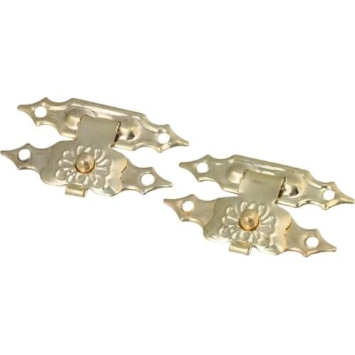 30 x Home Decorative Mini Jewelry Case Box Latch Flower Catch Buckle Golden