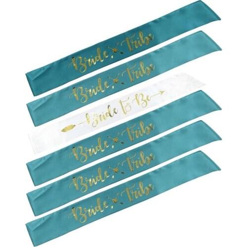 6Pcs/Set Wedding Engagement Bachelorette Party Decorations Bride To Be Sash Team Bride Sash Wedding Party Bridal Shower Supplies