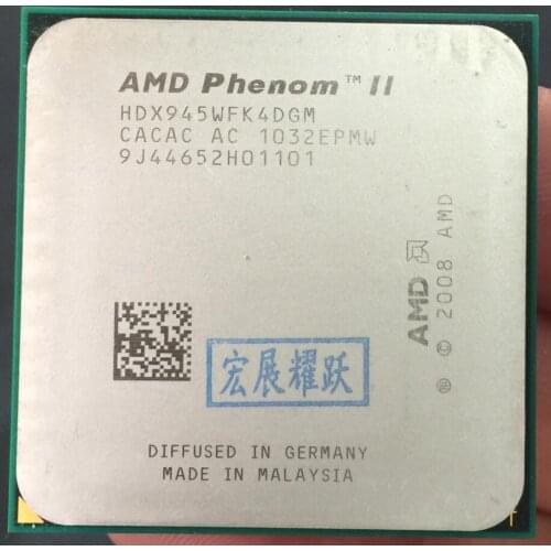 AMD Phenom II X4 945 - HDX945WFK4DGM C3 AMD 945 X4-945 95W 95W Quad-Core AM3 938 CPU 100% working properly Desktop Processor