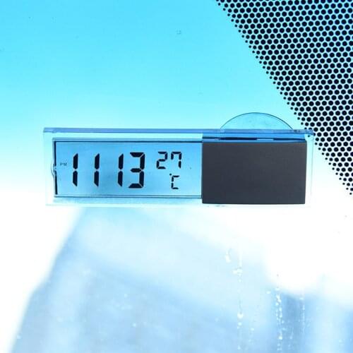 Car Vehicle LCD Display Electronic Clock Watch Thermometer with Suction Cup