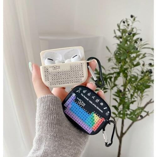 Funny Periodic Table of Elements Earphone Case for Apple AirPods 1 2 Soft Bluetooth Headphone Protective Cover for AirPods Pro