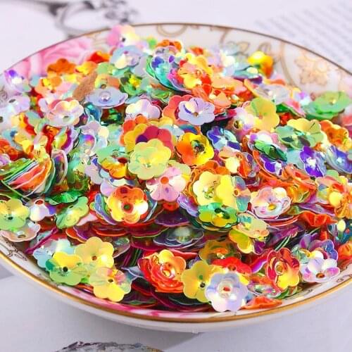 Flower Sequin 10mm Cup Plum Loose PVC 3D Sequins Pailette for Crafts Sewing Clothing Accessory Lentejuelas Para Coser 20g 480pcs