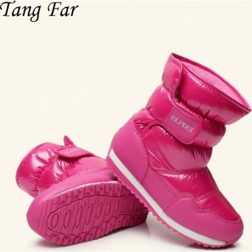 New 2019 Girls Snow Boots Wool Children Fur Boots Fashion Toddler Kids Water Boots Waterproof Warm Winter Boots