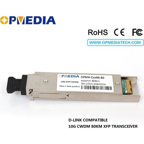 For D-Link 10GBASE CWDM XFP transceiver, 80km 1470~1610nm ZR XFP module, duplex LC connector,DDM function