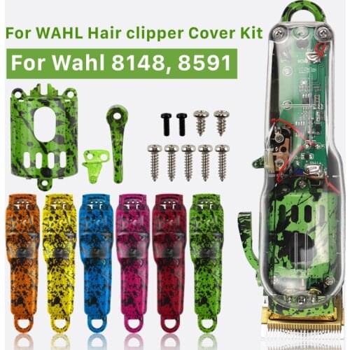 For Wahl 8148 8591 Full Set Hair Clipper Modified Shell Camouflage Inkjet Lower Cover Transparent Upper Cover 6 Colors G0601