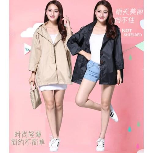 Fashion raincoat Women Short Rain Jacket rain cover Wide Bust Rain Poncho with Hood Fashion and Waterproof