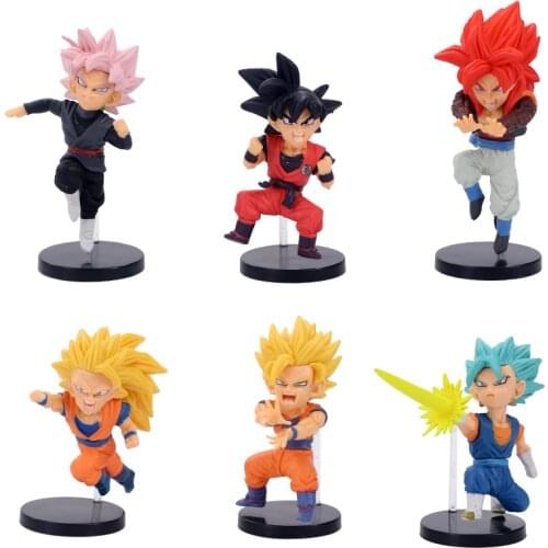8-10cm 6Pcs/Set Dragon Ball Super Gogeta Action Figure Dragon Ball Super Saiyan Goku Vegeta Figura Pvc Model Toy