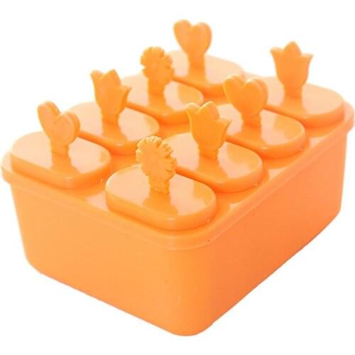 Kapmore 1pc Ice Cream Mold DIY Round Rectangle 6-Capacity Ice Cube Tray Ice Pop Mold DIY Ice Cream Making Tools