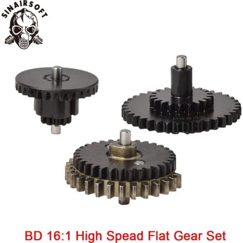 Hot BD High Quality CNC 16: 1 High Speed Flat Gear Set Fit Ver.2 / 3 AEG Airsoft Gearbox For Hunting Paintball Shooting
