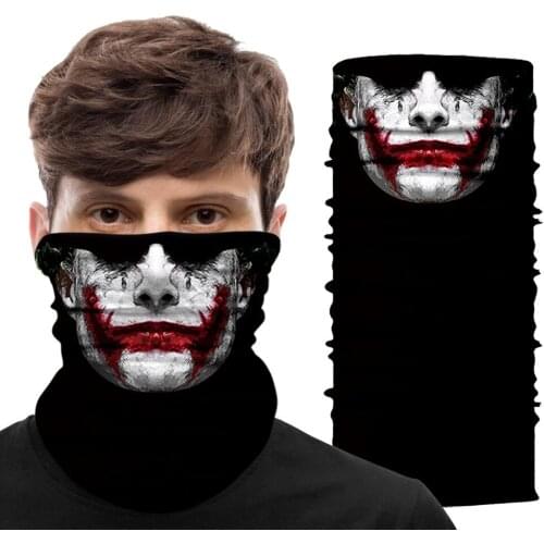 Ice Silk Cycling Caps Mask Balaclava Seamless Bandana Breathable Neck Gaiter Facemask Venom Punisher Headband Biker Hats Men