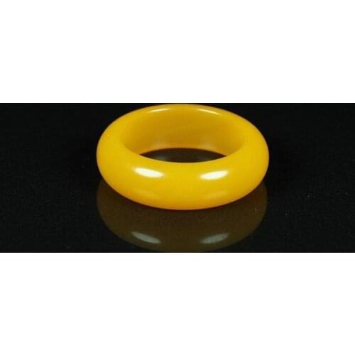 Wholesale Natural 5-10 Size Yellow Jade Ring Jadeite Amulet Fashion Chinese Jewelry Hand Carved Crafts Luck Gifts Women Men