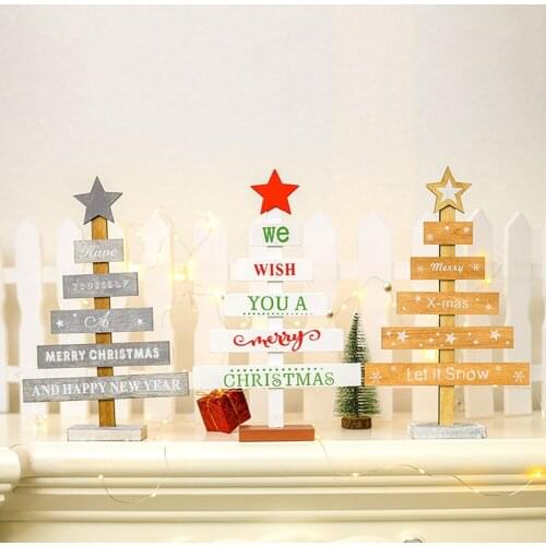 Creative Wooden Ornaments Letters Christmas Decoration Supplies Christmas Tree Table Decoration 2021 Home Decor Meery Xmas