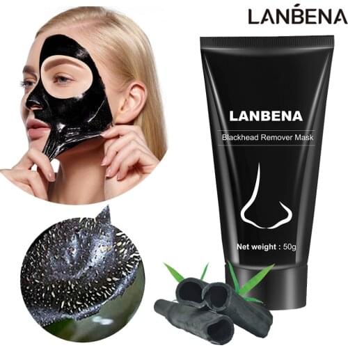 LANBENA Remove Blackhead Acne Face Mask Care Skin Bamboo Charcoal Shrink Pores Exfoliation Treatment Tearing Cleaning Nose Mask