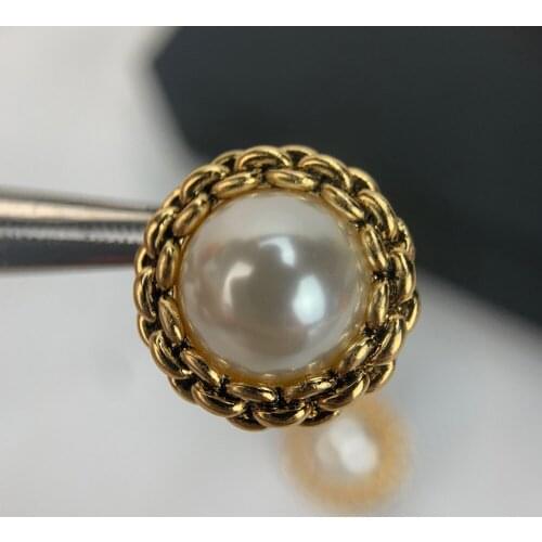 Hot Brand Fashion Pearl Jewelry Gold Color Paris Unique Round Resin Pearls Design Date Top Wedding Party Fine Earrings