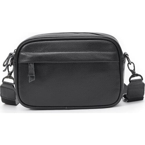 Fashion Genuine Leather Crossbody Bags For Men 2021 First Layer Cowhide Mens Bag Black Business Shoulder Bags Male iPad Purses