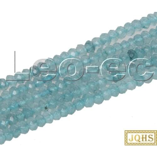 5psc 2X4mm AAA natural Faceted Rondelle Blue Aquamarine Gems Loose Beads for Jewelry Making Strand v1727