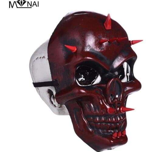 New Retro Skull Spike Mens Full Face Mask Cosplay Costume Gothic Skeleton Studs Masks Steam Punk Gothic party Accessory
