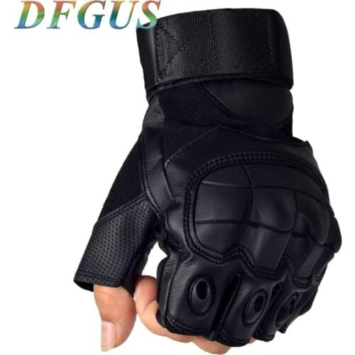 Mens Tactical Gloves Army Combat Half Finger Gloves Military Tactical Gloves Men Paintball Anti-Slip Leather Mittens Gloves