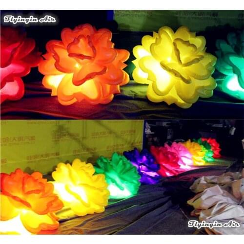 Customized Wedding Inflatable Rose String 6m/8m/10m Length Lighting Artificial Flower Chain for Party Decoration
