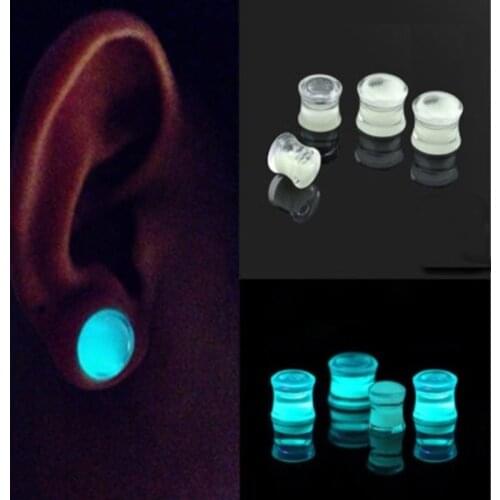6-20mm glow in dark blue liquid ear plug flesh tunnel gauge body piercing jewelry 64pcs Plug and Tunnel