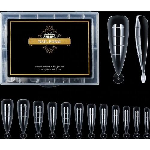 120pcs Clear Dual Forms Nail System Full Cover Quick Building Gel Mold Tips Nail Extension DIY Nails Accessoires Manicure Tools