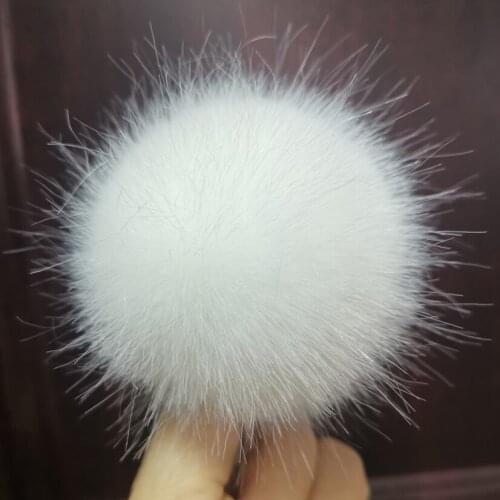 8CM Faux Rabbit Fox Fur Ball With Elastic Loop For Decorating Clothes Shoes Bags Childrens Hat Beige artificial Wool Ball