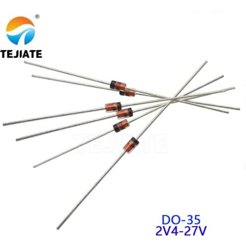 100PCS 1/2W Zener diode BZX55C 0.5W 2V4 3V0 3V3 4V3 4V7 5V1 5V6 6V2 8V2 9V1 11 12 13-27V