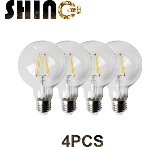 4pcs/lot 2021 Rushed Sale Ce Rohs Decor Retro Edison Led Filament Bubble Ball Bulb G80 6w 4000k 220v For Home Bedroom Decoration